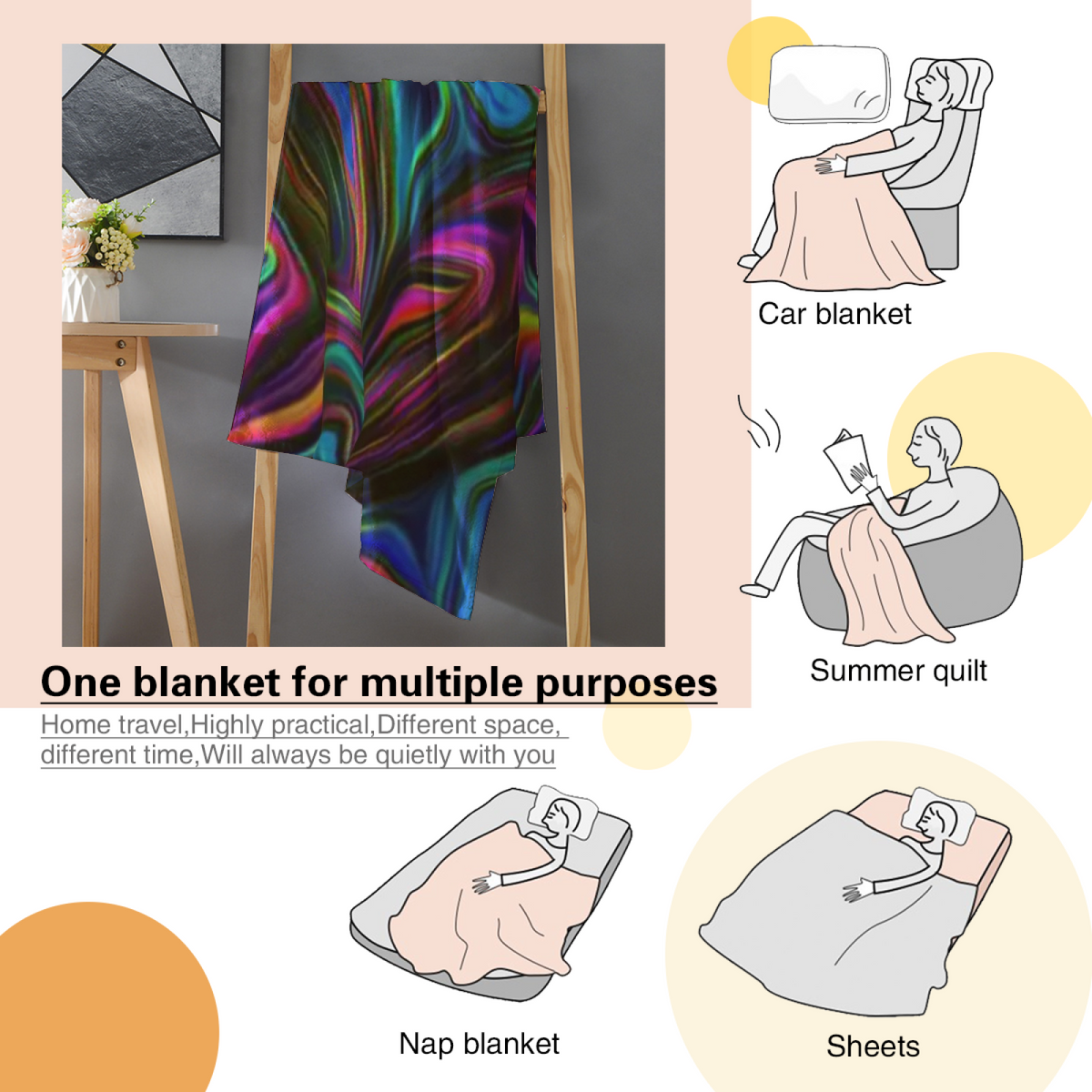 Decorative Flannel Blanket with Frosted Orchard Cozy Cottage Artwork