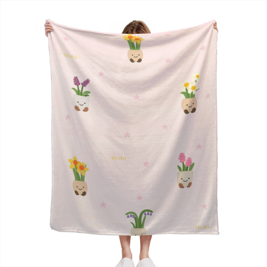 Flannel Throw Blanket with Heather Arbor Cozy Cottage Artwork
