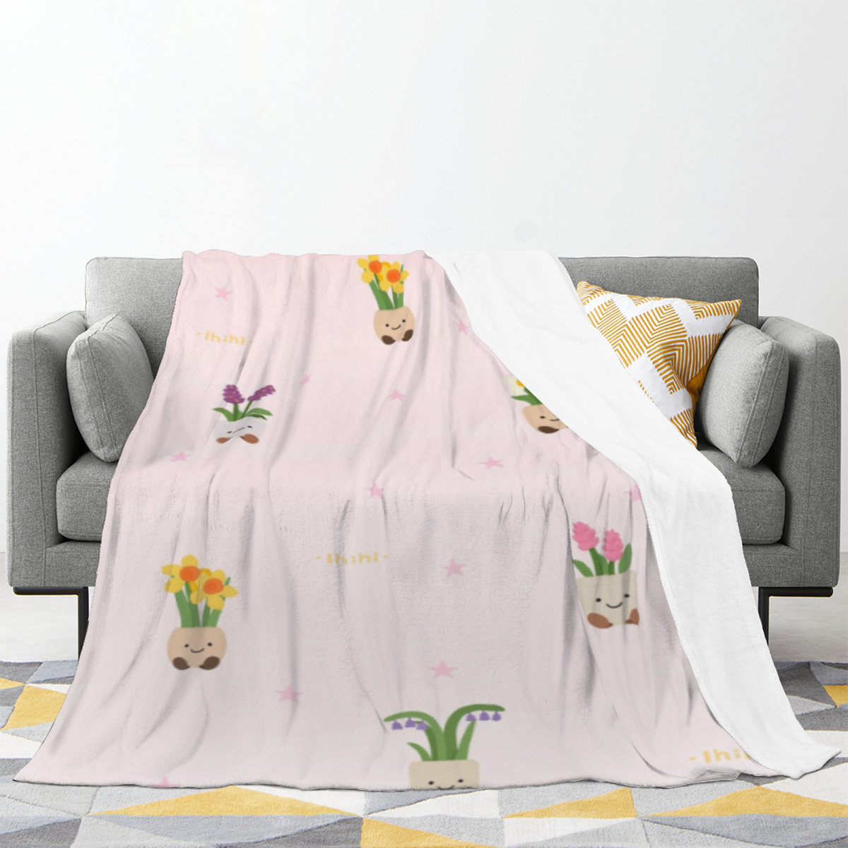 Flannel Throw Blanket with Heather Arbor Cozy Cottage Artwork