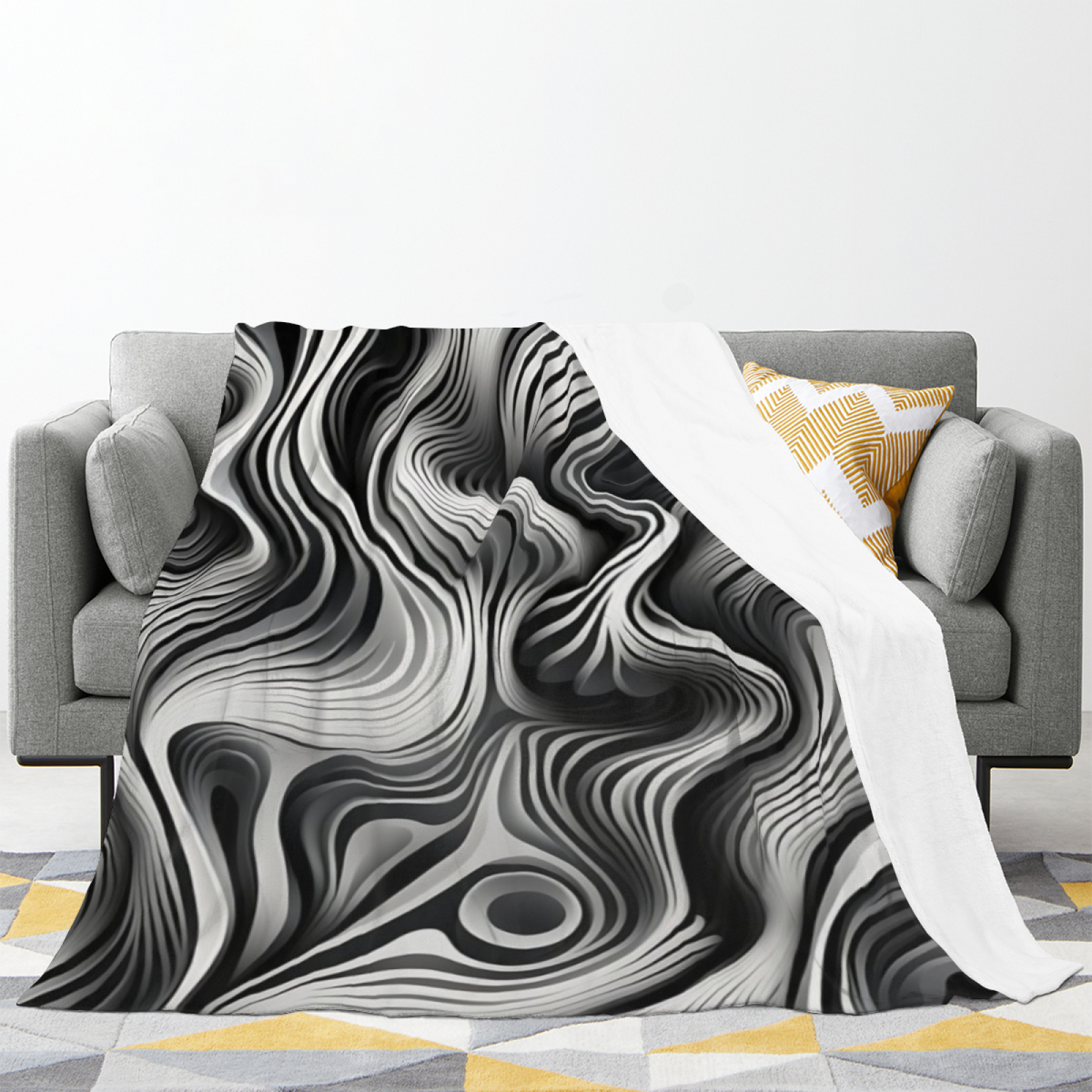 Soft Minimalist Plush Flannel Throw ¨C Rustic Carnival Collection