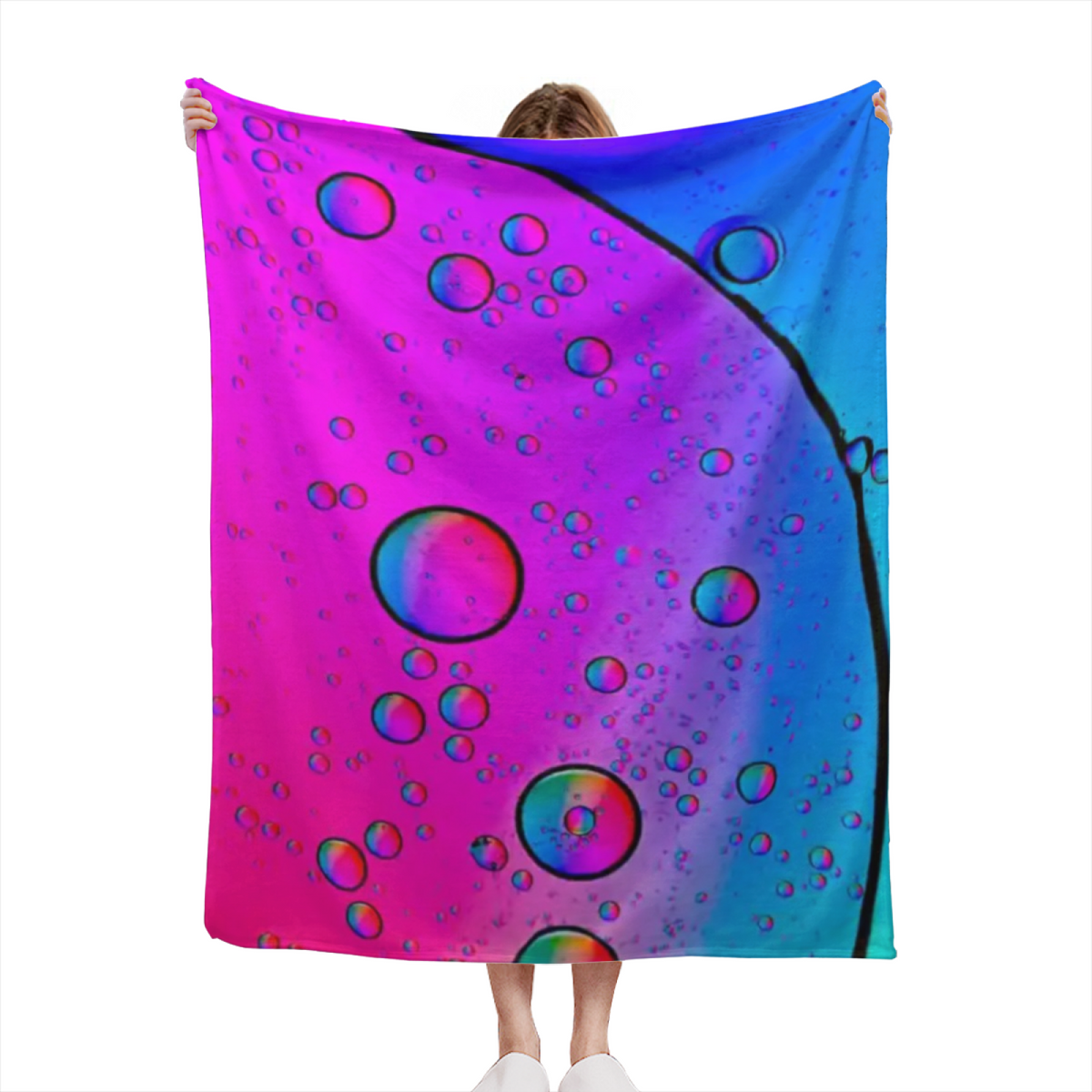 Flannel Throw Blanket with Opaline Nectar Cozy Cottage Artwork