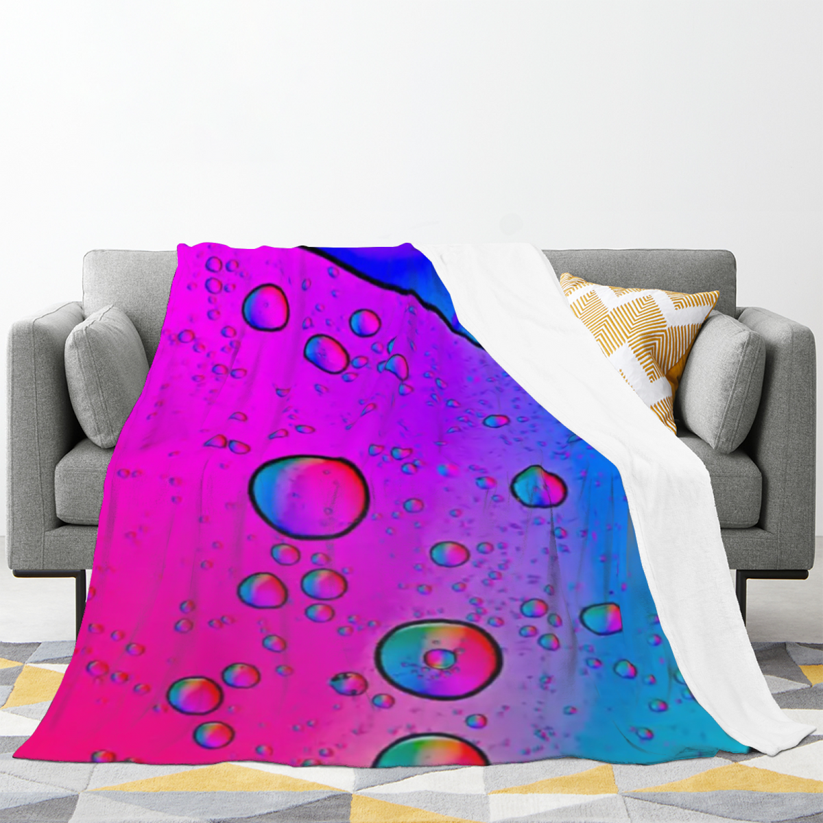 Flannel Throw Blanket with Opaline Nectar Cozy Cottage Artwork