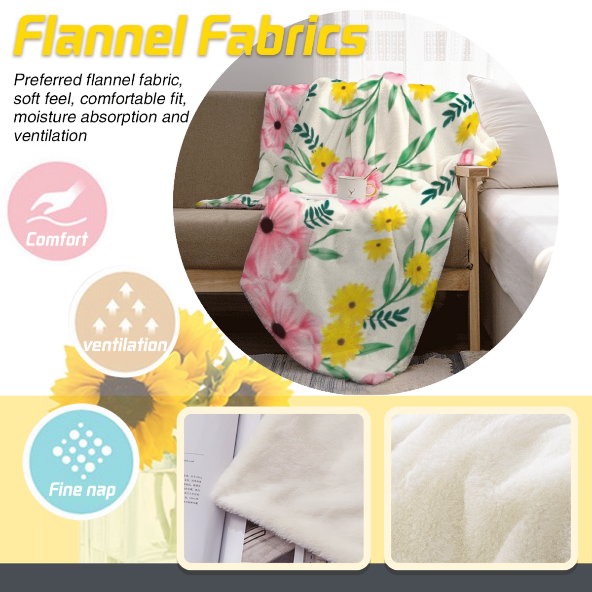 Soft Minimalist Plush Flannel Throw ¨C Electric Hearth Collection