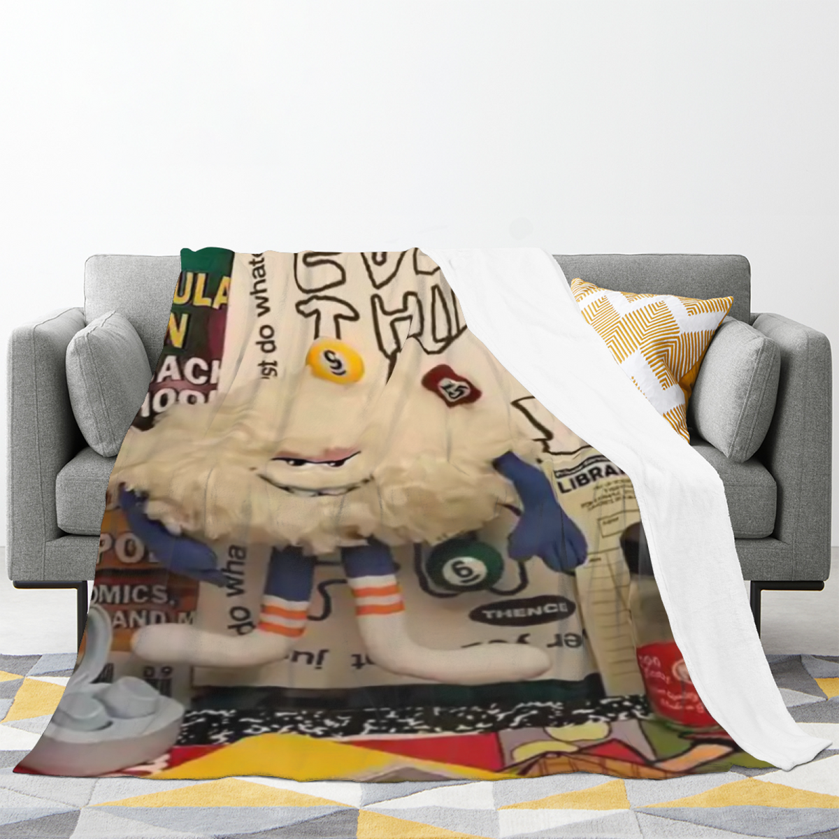 Rustic & Solstice Playful Graphic Plush Flannel Throw