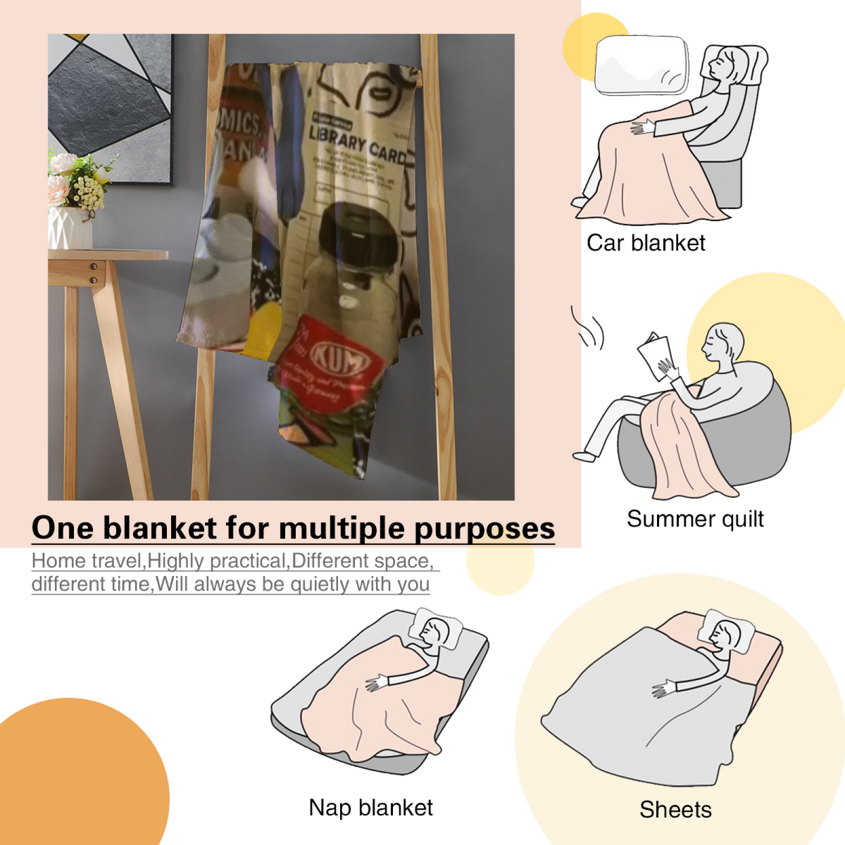 Rustic & Solstice Playful Graphic Plush Flannel Throw