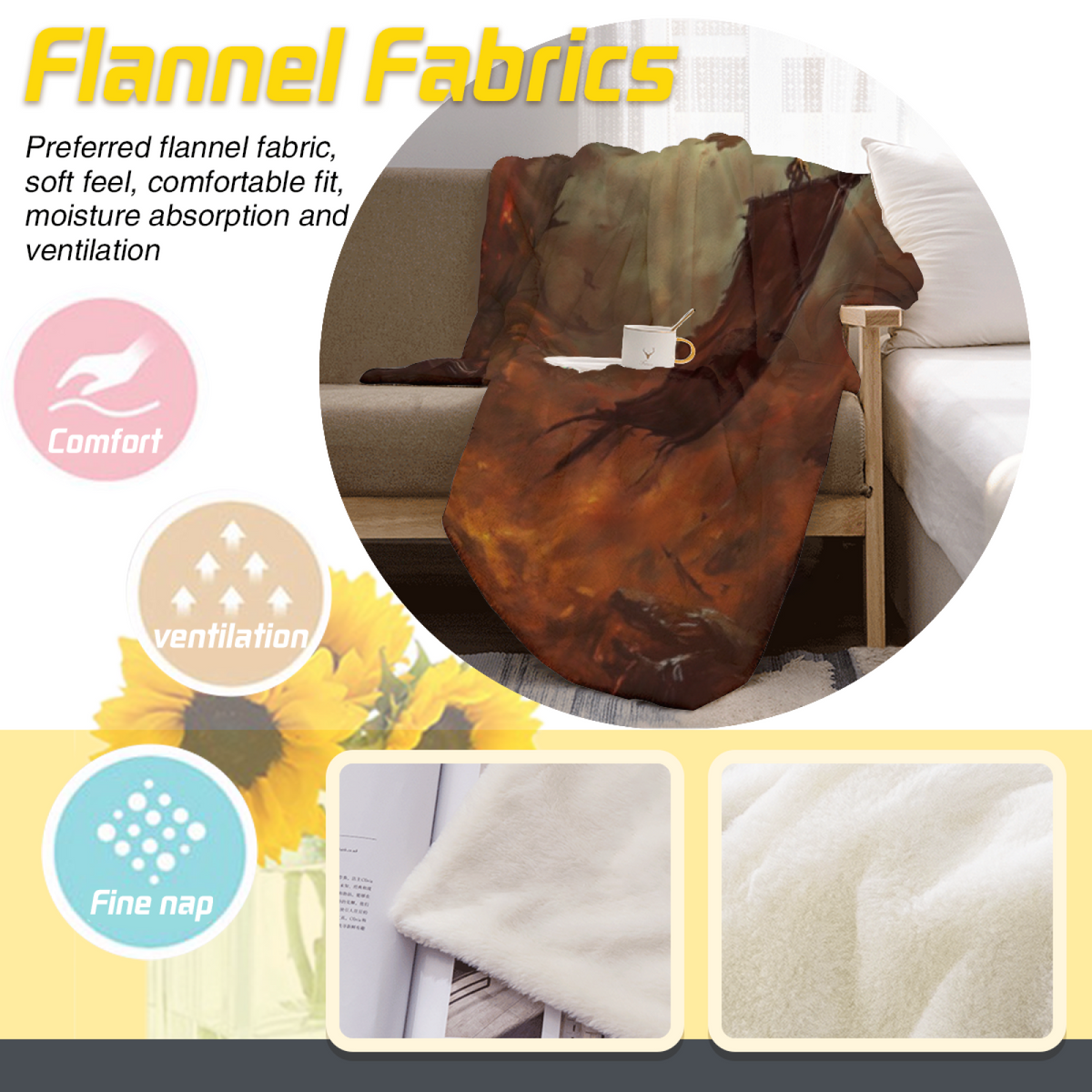 Alpine Flora Home Accent Soft Flannel Blanket ¨C Warm Coral