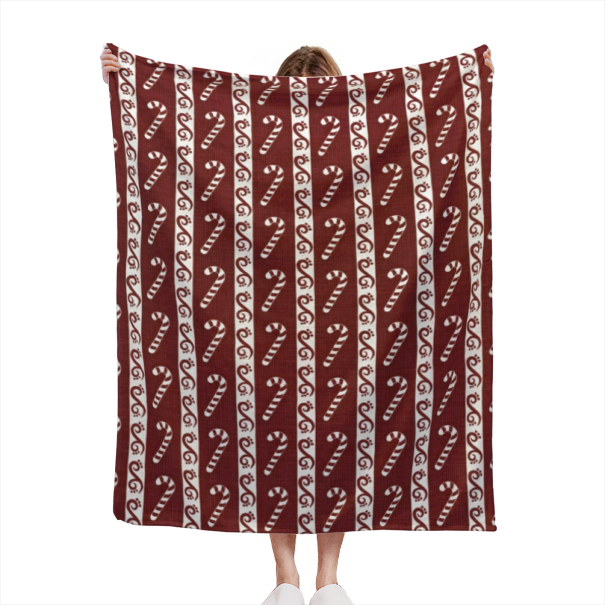 Terracotta Kaleidoscope Statement Pattern Plush Flannel Throw