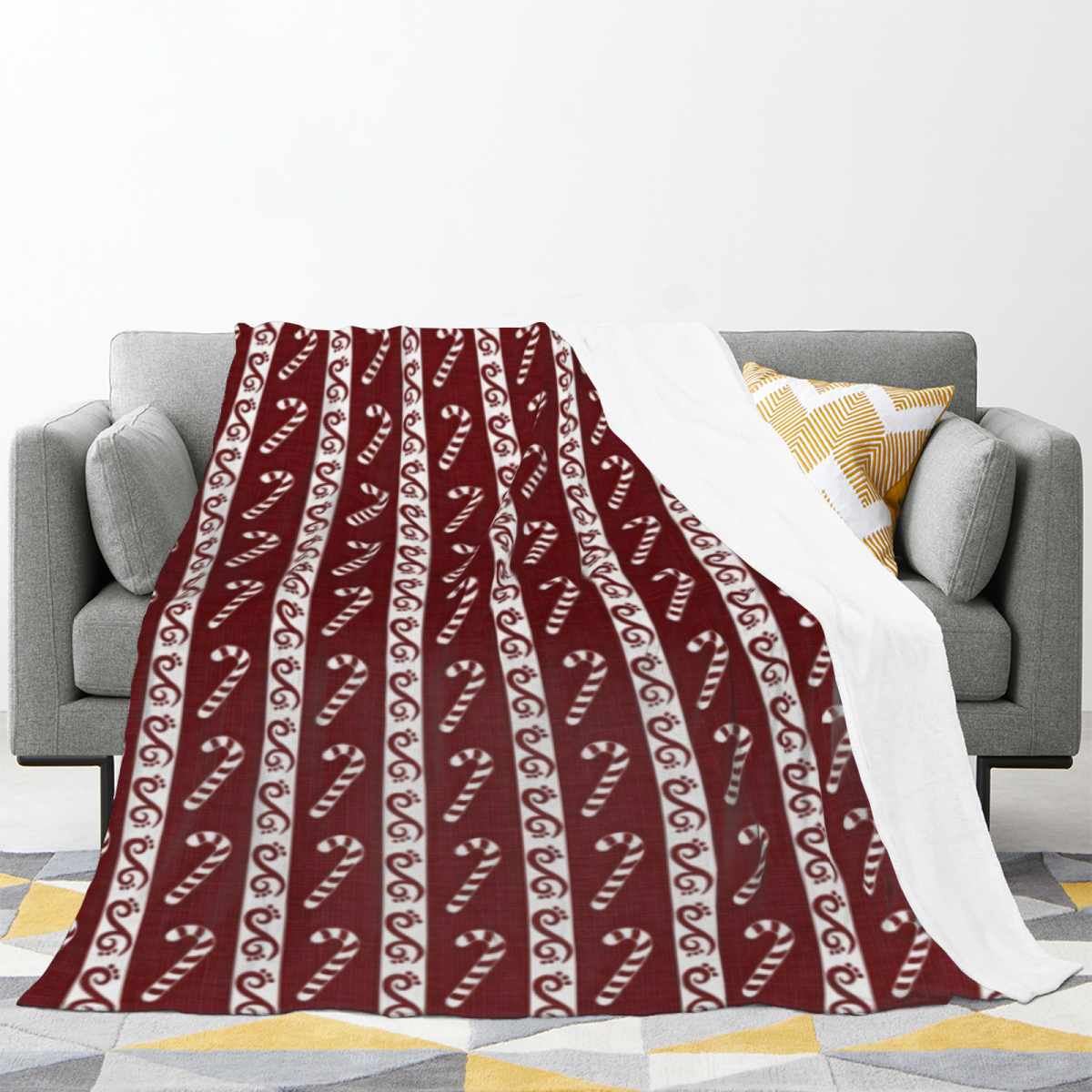 Terracotta Kaleidoscope Statement Pattern Plush Flannel Throw