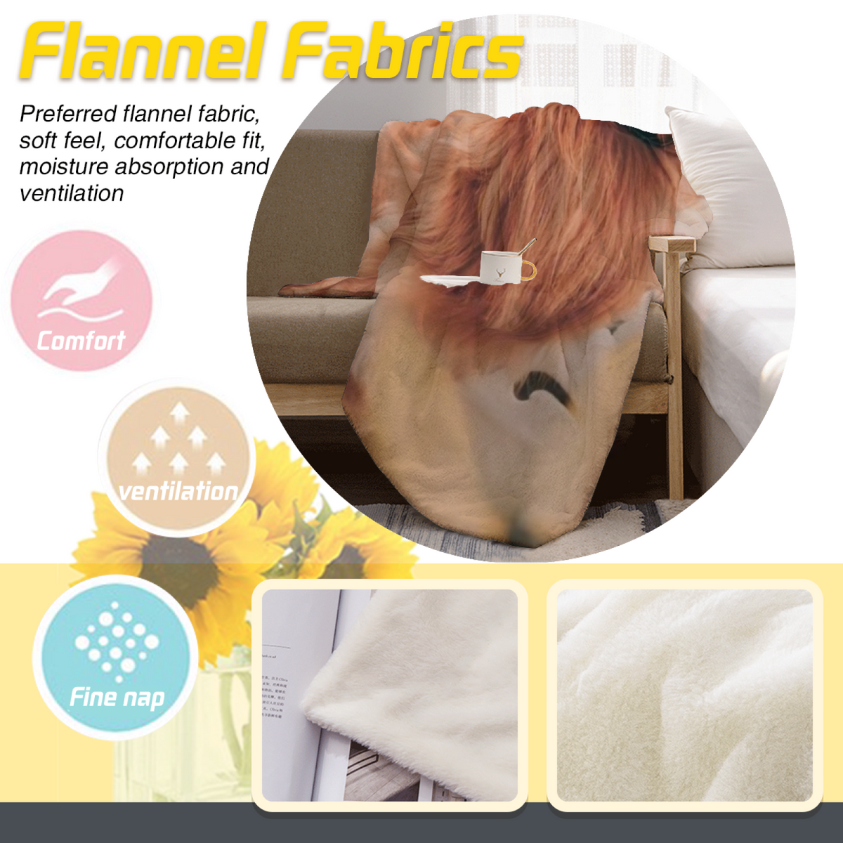 Earthy Multicolor Orchid Story Decorative Flannel Blanket