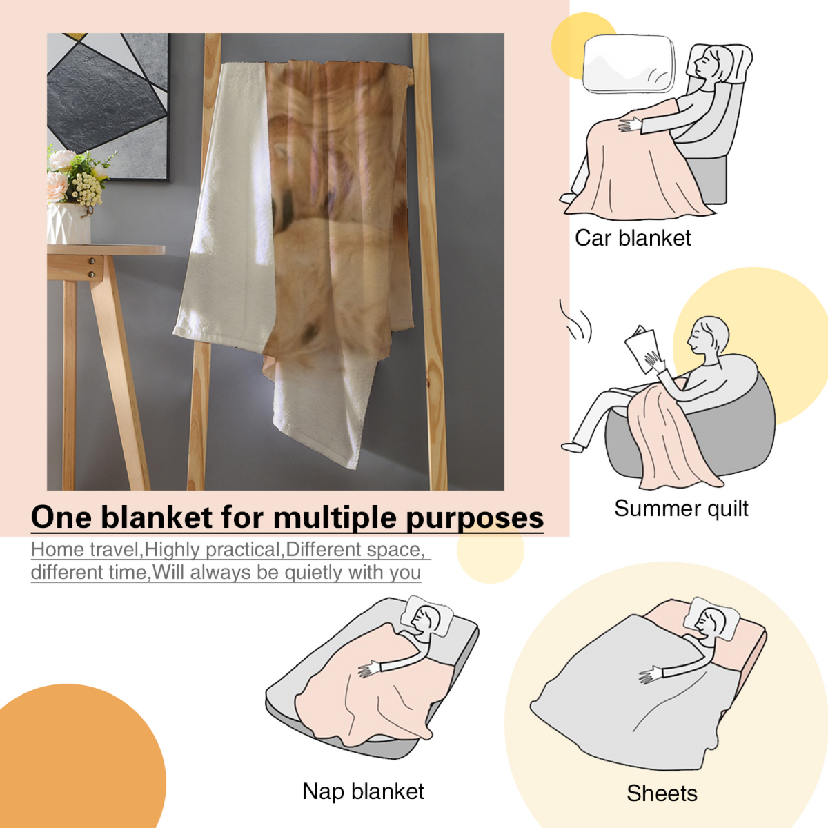 Celestial Orchard Muted Sage Art Flannel Throw Blanket