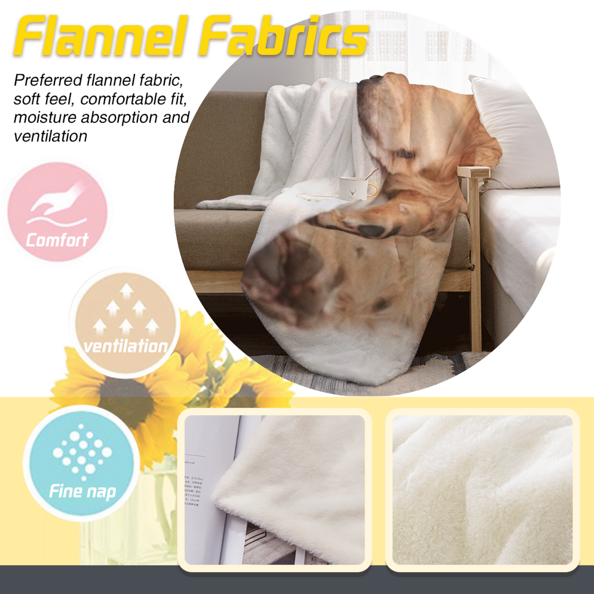 Celestial Orchard Muted Sage Art Flannel Throw Blanket