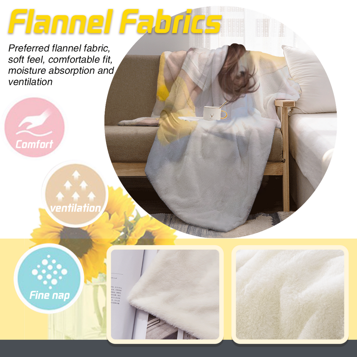 Pastel Multicolor Whimsical Decor Plush Flannel Throw ¨C Harvest Mirage Edition