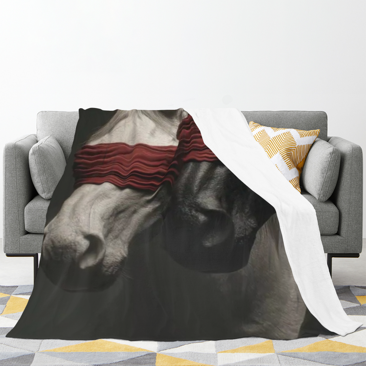 Eclectic Design Breezy Galaxy Warm Coral Cozy Flannel Bed Blanket