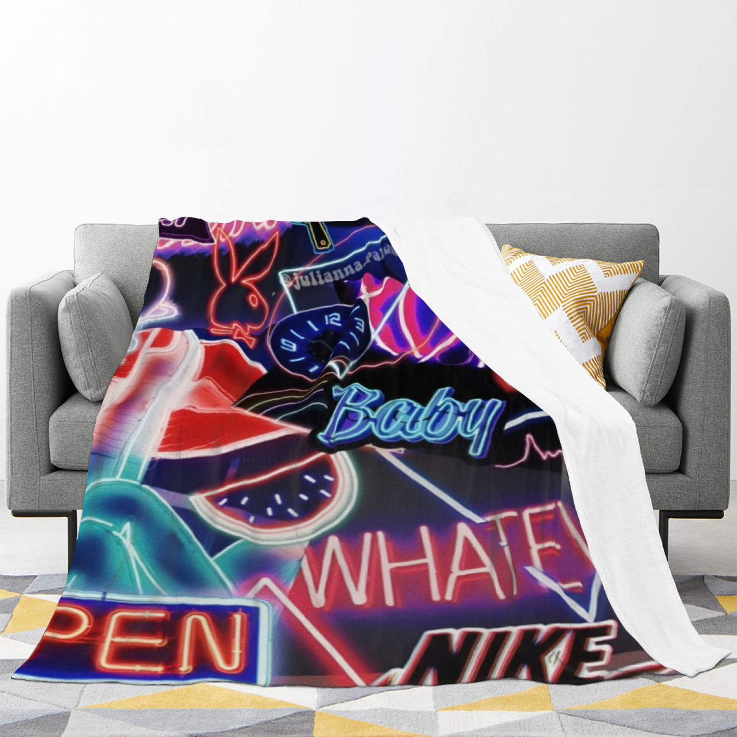 Modern Artistic Throw Blanket ¨C Colorful Graphic Printed Cozy Blanket