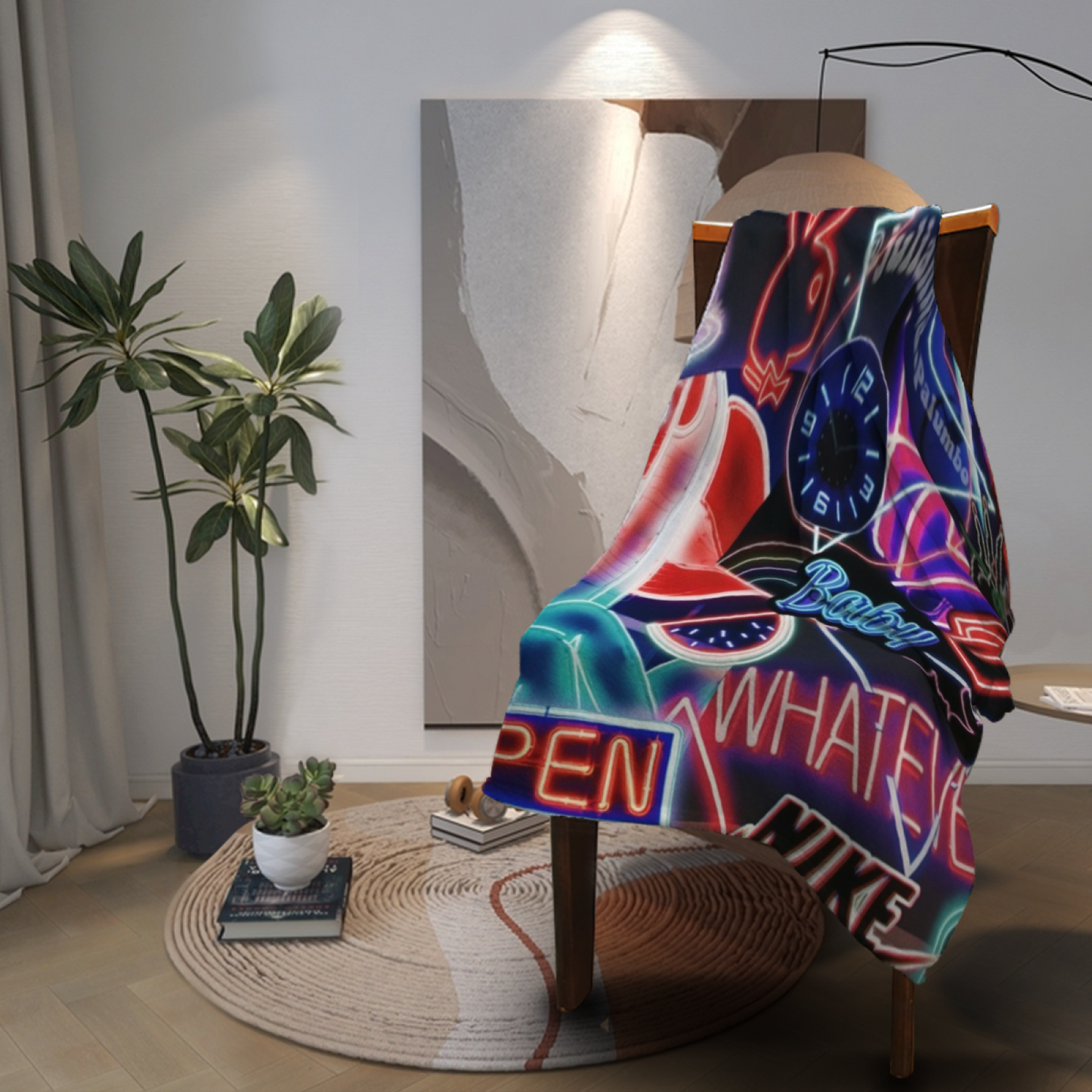 Modern Artistic Throw Blanket ¨C Colorful Graphic Printed Cozy Blanket
