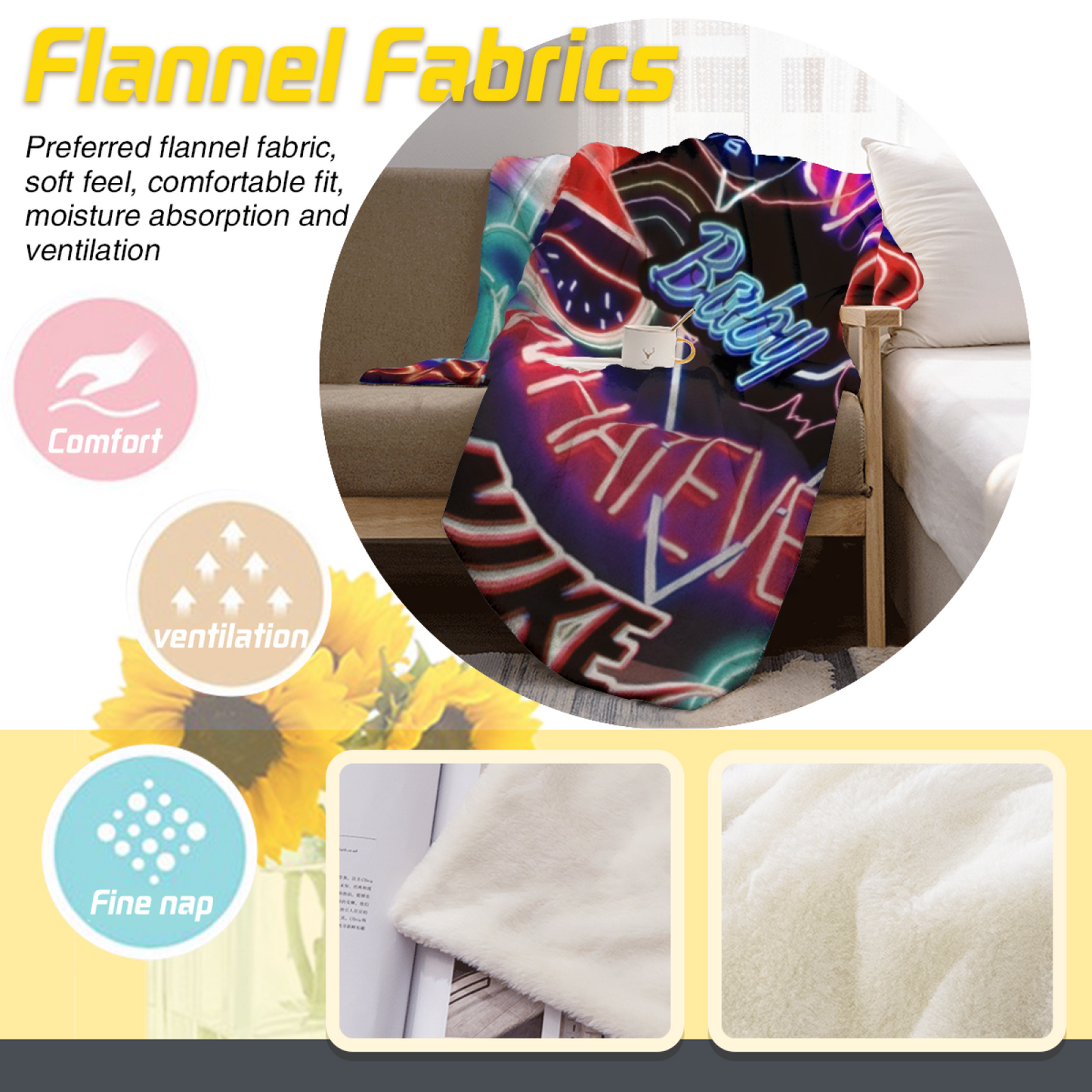 Modern Artistic Throw Blanket ¨C Colorful Graphic Printed Cozy Blanket