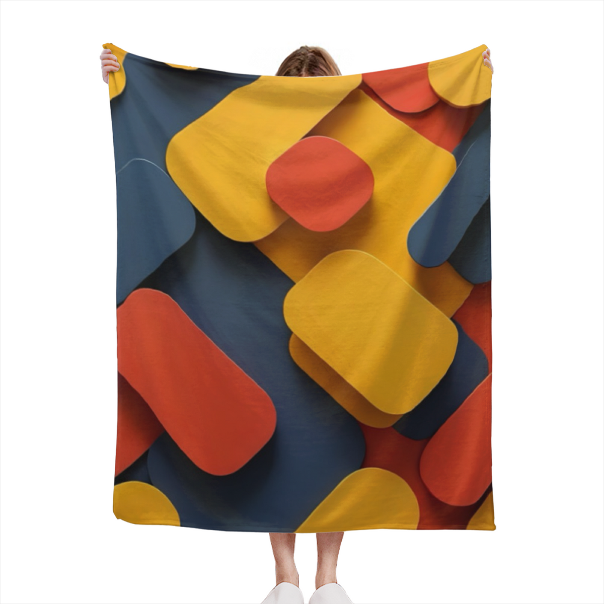 Burnished Mirage Warm Terracotta Modern Art Decorative Flannel Blanket