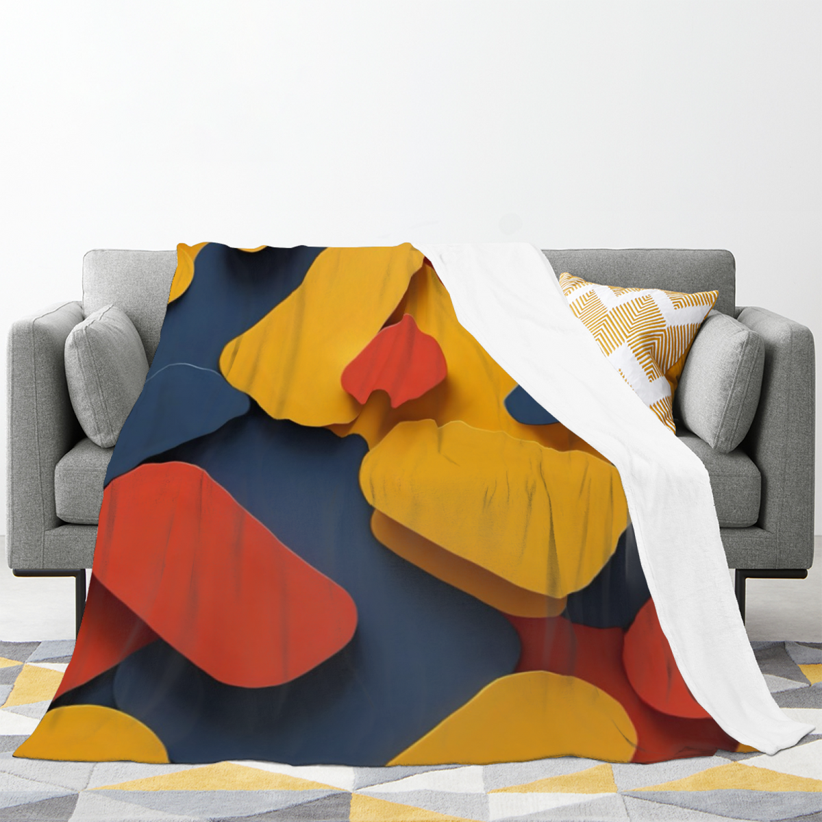Burnished Mirage Warm Terracotta Modern Art Decorative Flannel Blanket