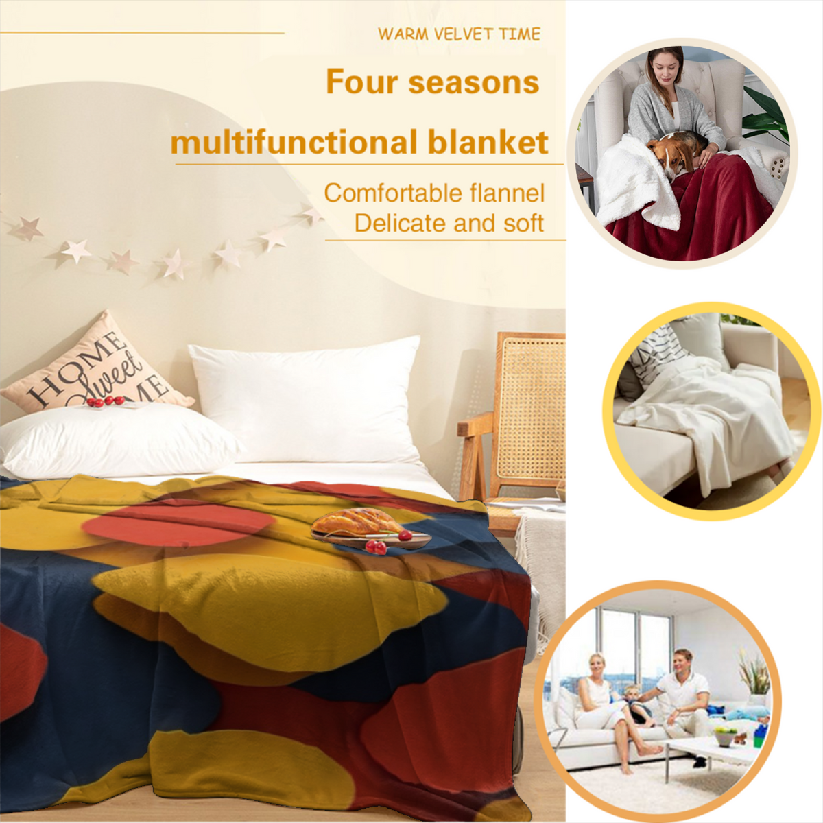Burnished Mirage Warm Terracotta Modern Art Decorative Flannel Blanket