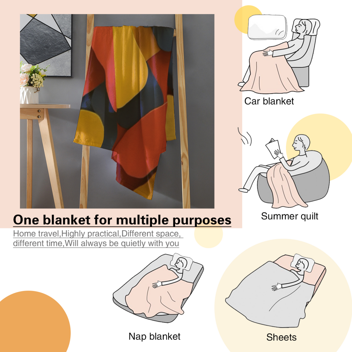 Burnished Mirage Warm Terracotta Modern Art Decorative Flannel Blanket