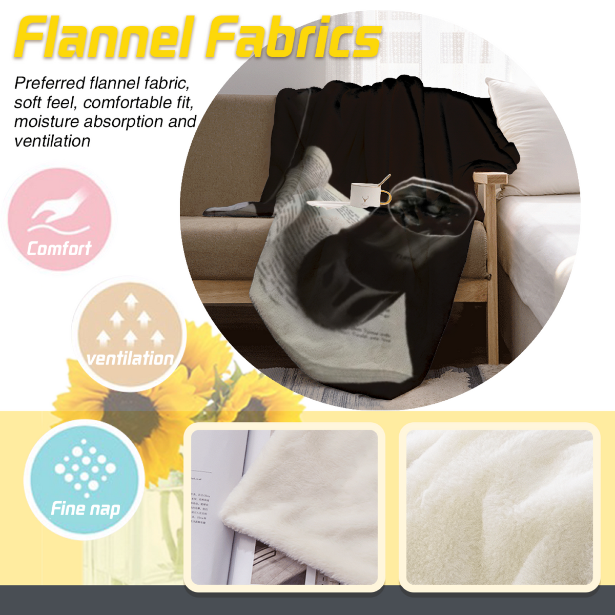Moonbeam Lantern Expressive Print Cozy Flannel Bed Blanket in Dusty Lilac