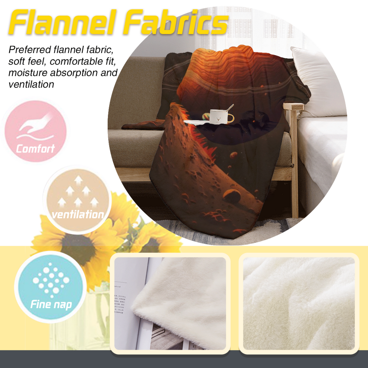 Soft Minimalist Plush Flannel Throw ¨C Twilight Treasure Collection