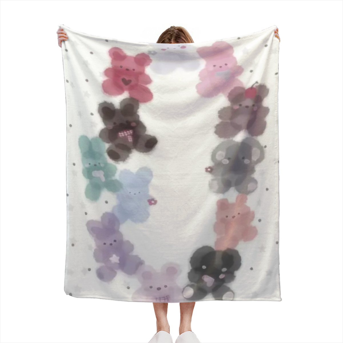 Moonbeam Petal Soft Flannel Blanket in Dusty Lilac