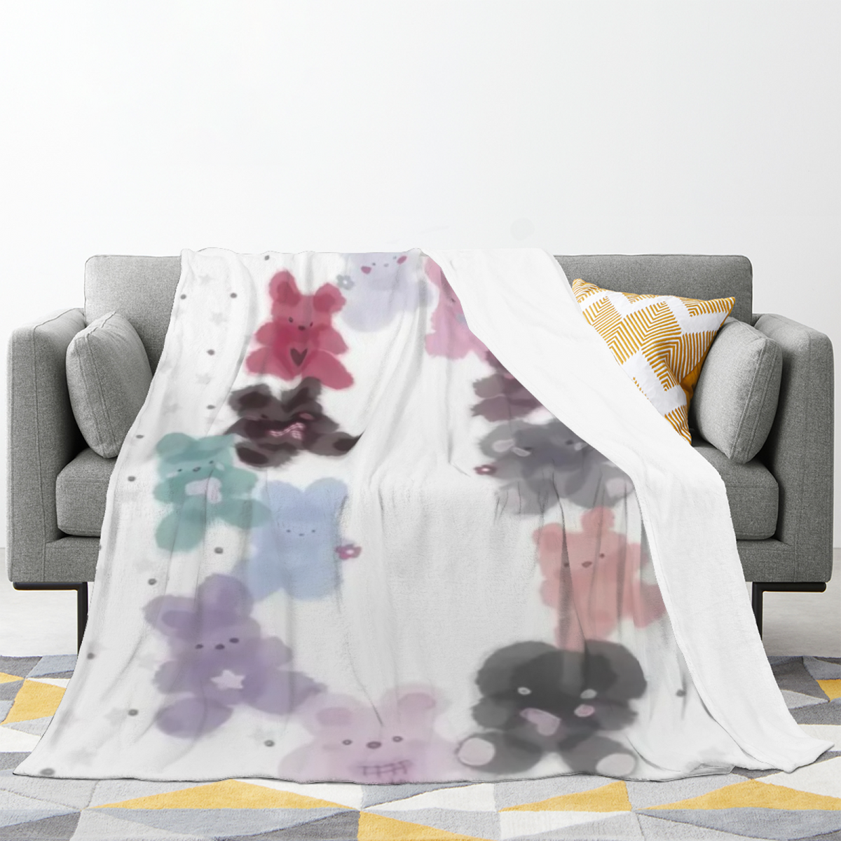 Moonbeam Petal Soft Flannel Blanket in Dusty Lilac