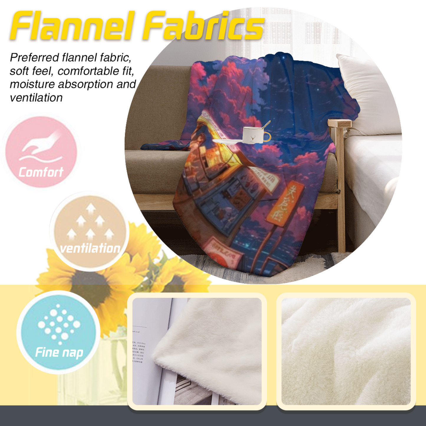 Modern Graphic Throw Blanket ¨C Colorful Artistic Decorative Cozy Blanket
