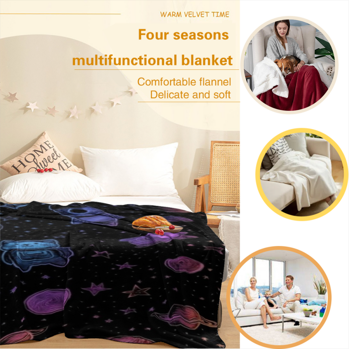 Desert Sonnet Home Accent Soft Flannel Blanket ¨C Soft Neutral