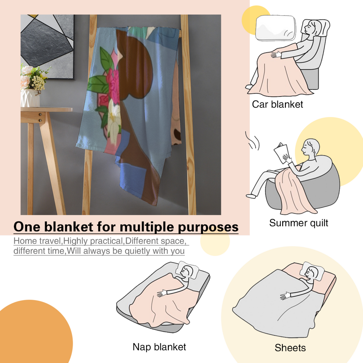 Radiant Prism Lightweight Flannel Throw in Soft Neutral