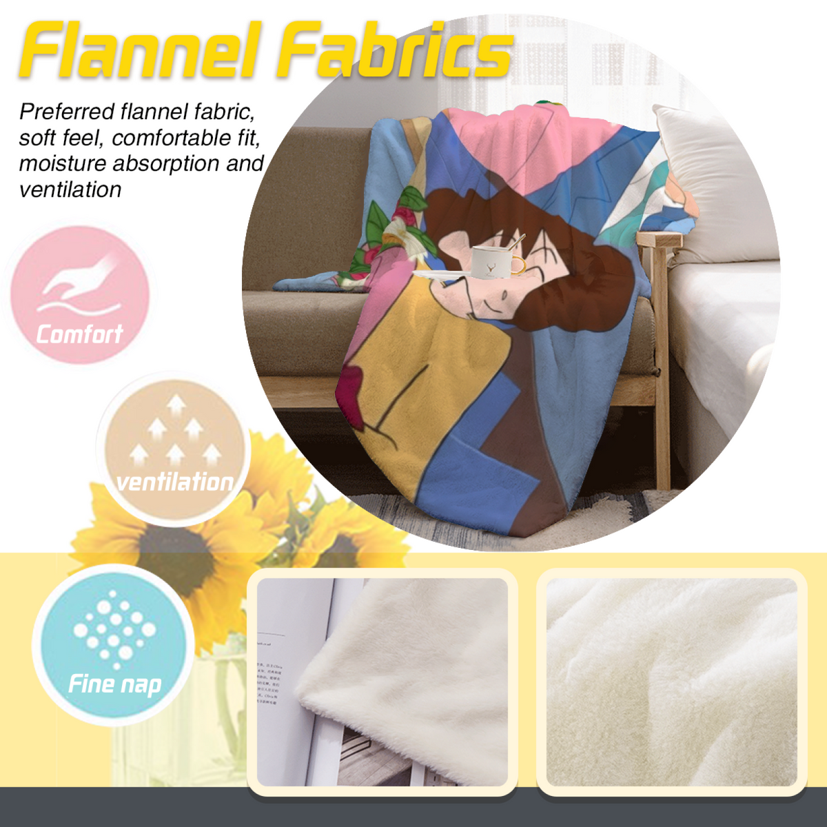 Radiant Prism Lightweight Flannel Throw in Soft Neutral