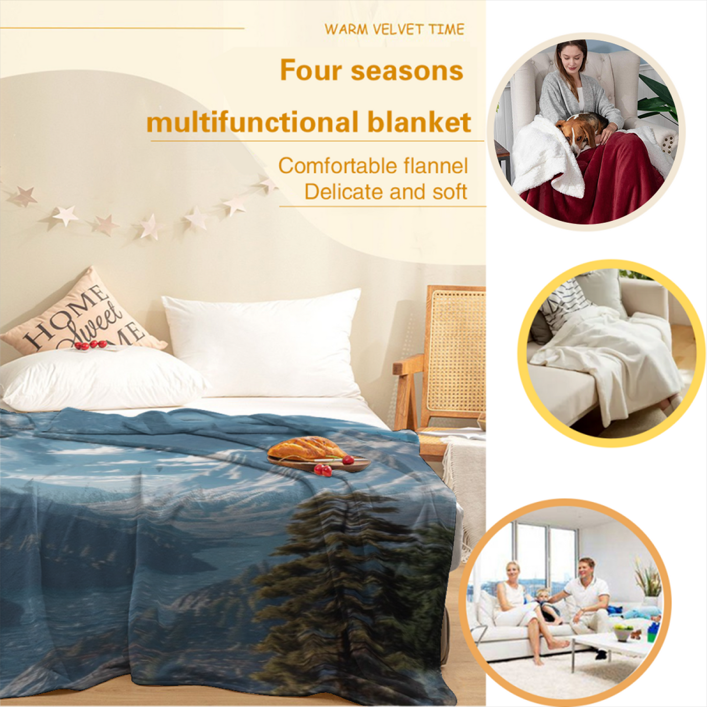 Artistic Graphic Pattern Throw Blanket ¨C Modern Cozy Decorative Blanket