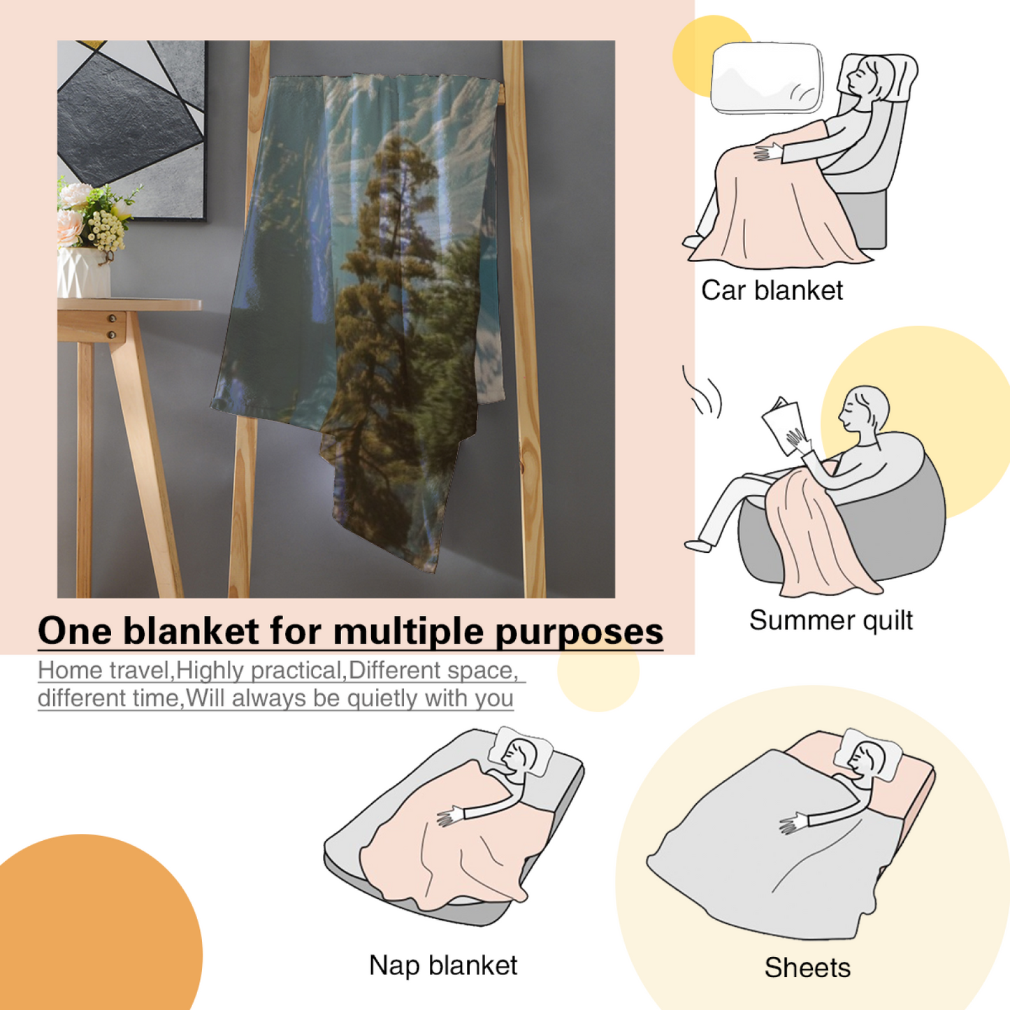 Artistic Graphic Pattern Throw Blanket ¨C Modern Cozy Decorative Blanket