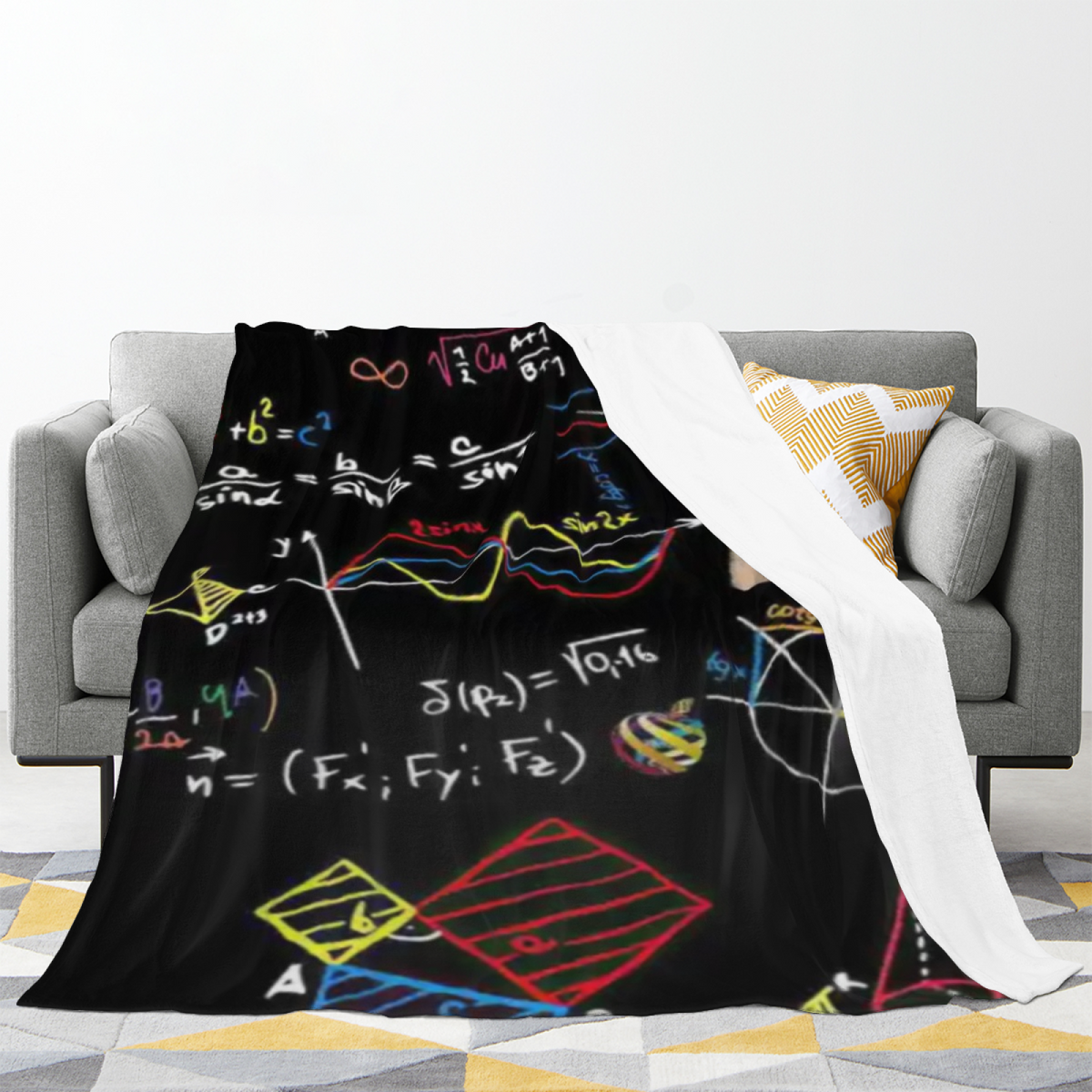 Tangerine & Spectrum Playful Graphic All-Season Flannel Blanket