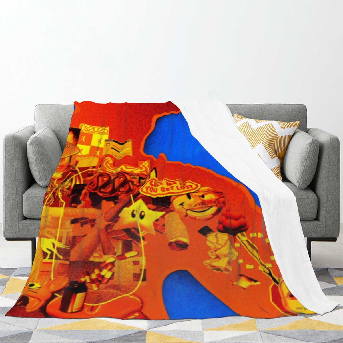Warm Terracotta Whimsical Decor All-Season Flannel Blanket ¨C Luminous Wander Edition