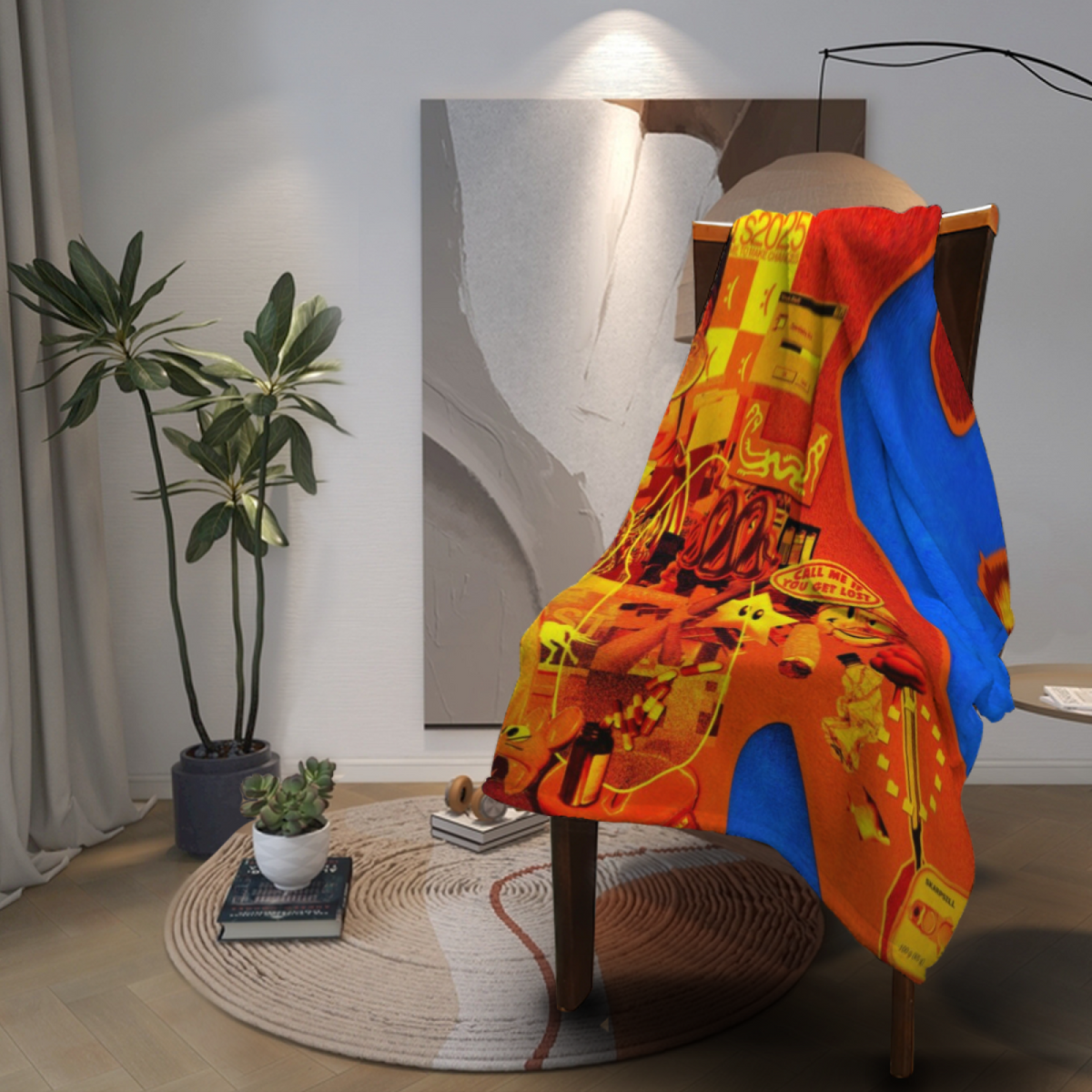 Warm Terracotta Whimsical Decor All-Season Flannel Blanket ¨C Luminous Wander Edition