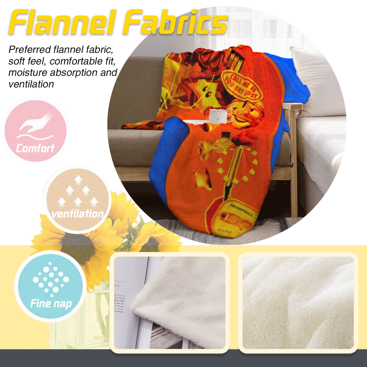 Warm Terracotta Whimsical Decor All-Season Flannel Blanket ¨C Luminous Wander Edition