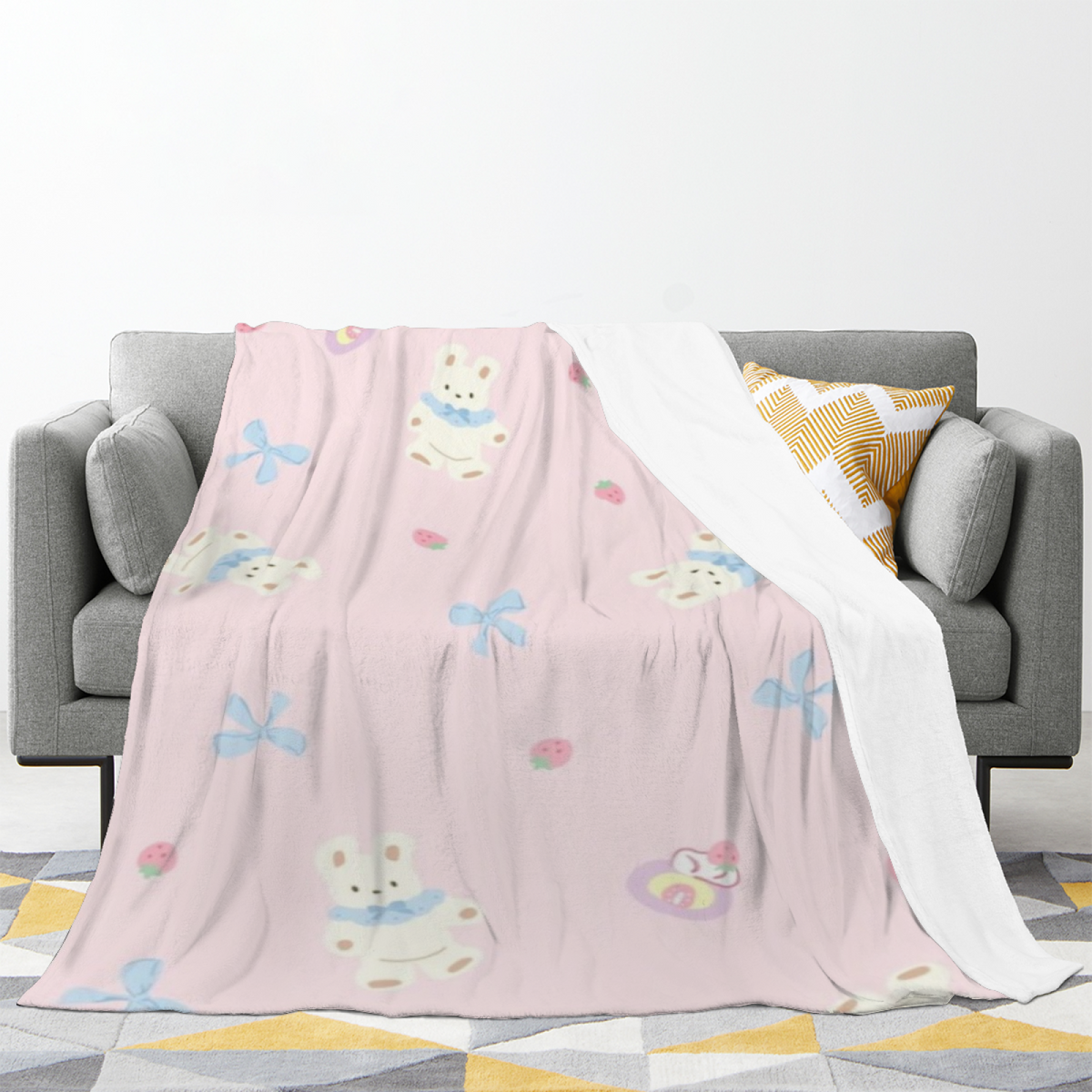 Desert & Spectrum Playful Graphic Plush Flannel Throw