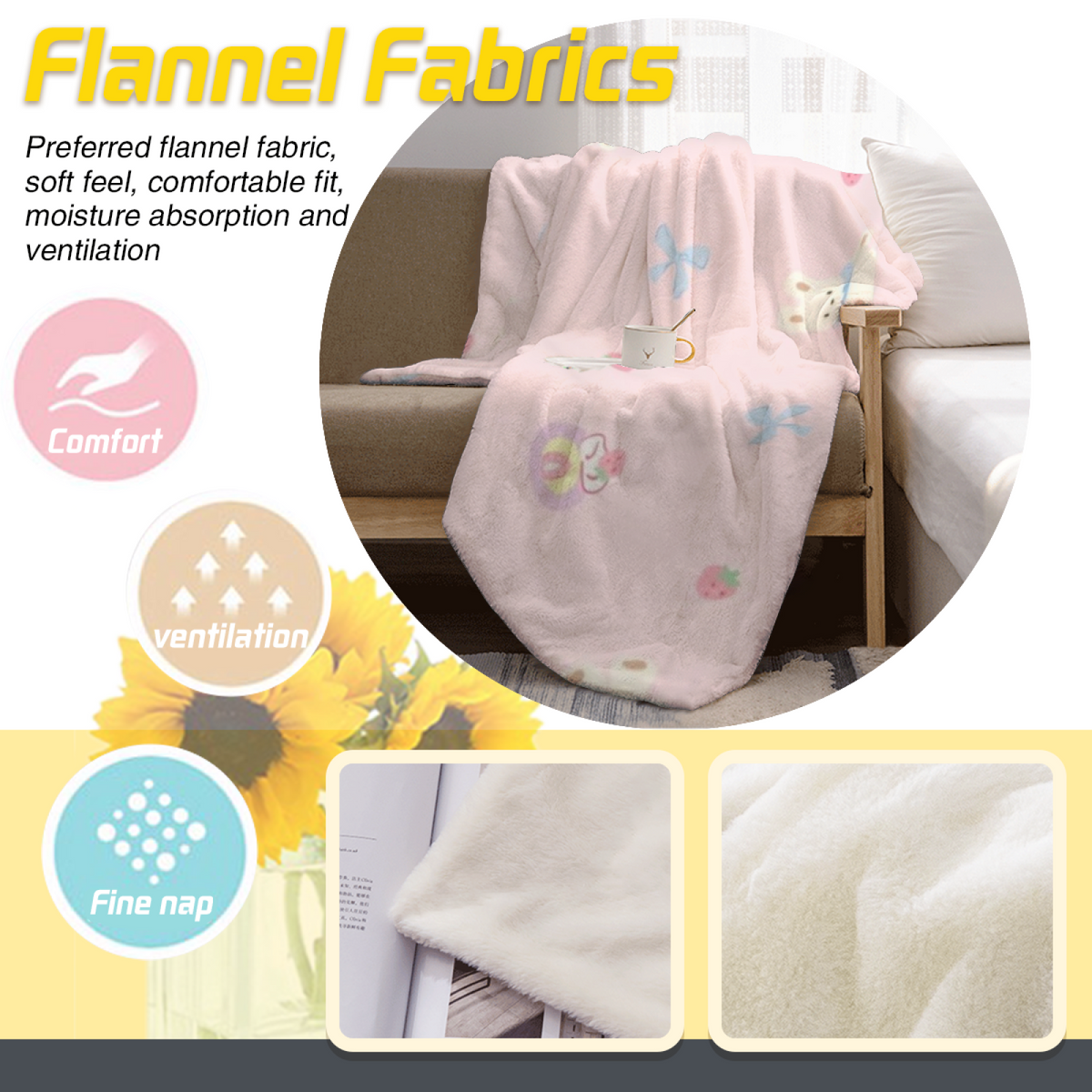 Desert & Spectrum Playful Graphic Plush Flannel Throw