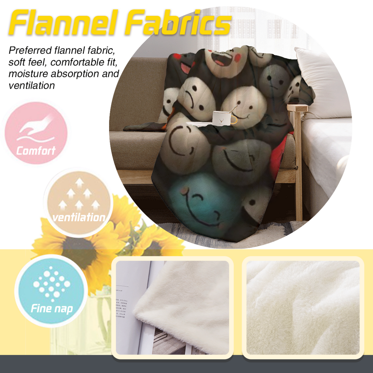 Eclectic Design Radiant Whisper Warm Coral Cozy Flannel Bed Blanket