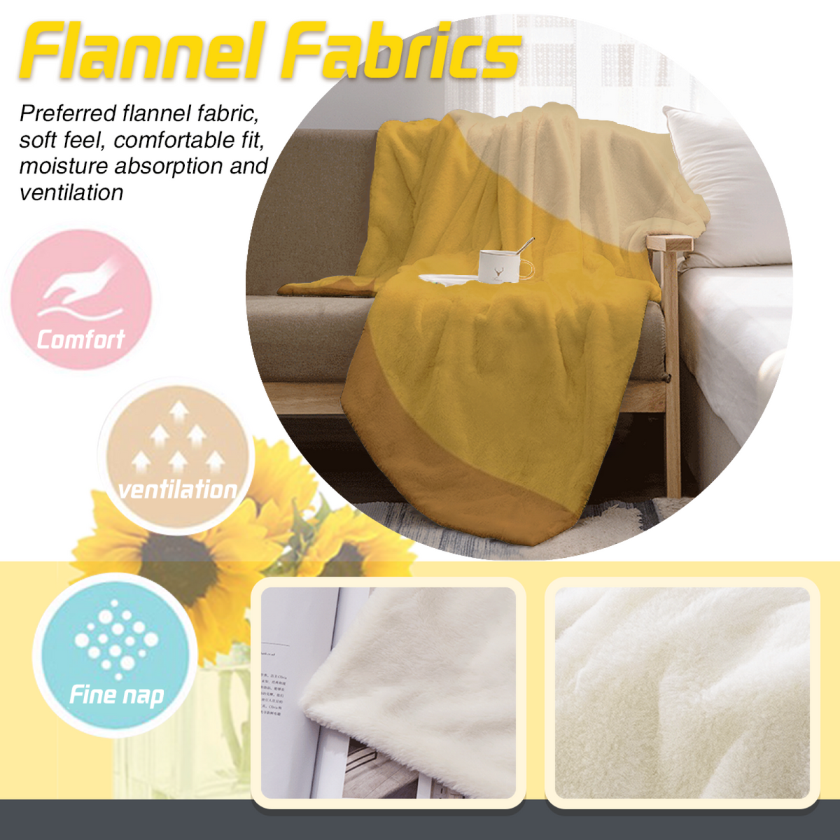Eclectic Design Serene Cove Rich Multicolor Cozy Flannel Bed Blanket