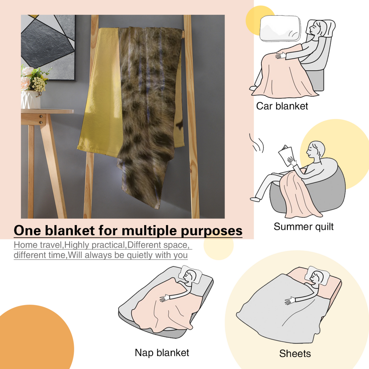 Soft Neutral Fern Vista Decorative Flannel Blanket