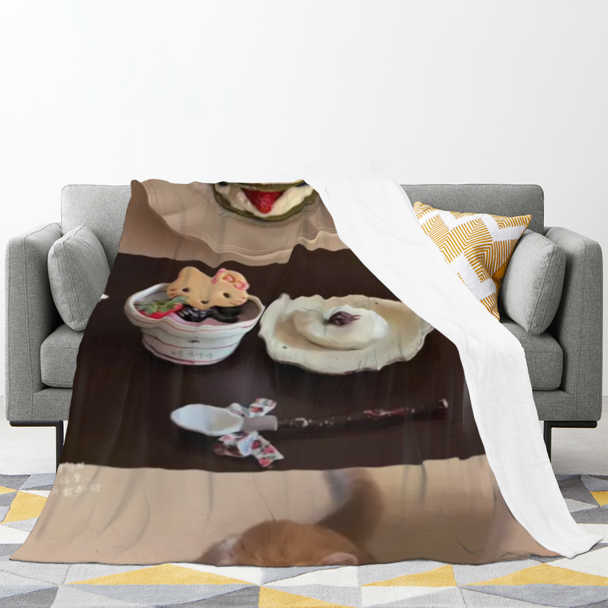 Enchanted Picnic Lightweight Flannel Throw in Dusty Lilac