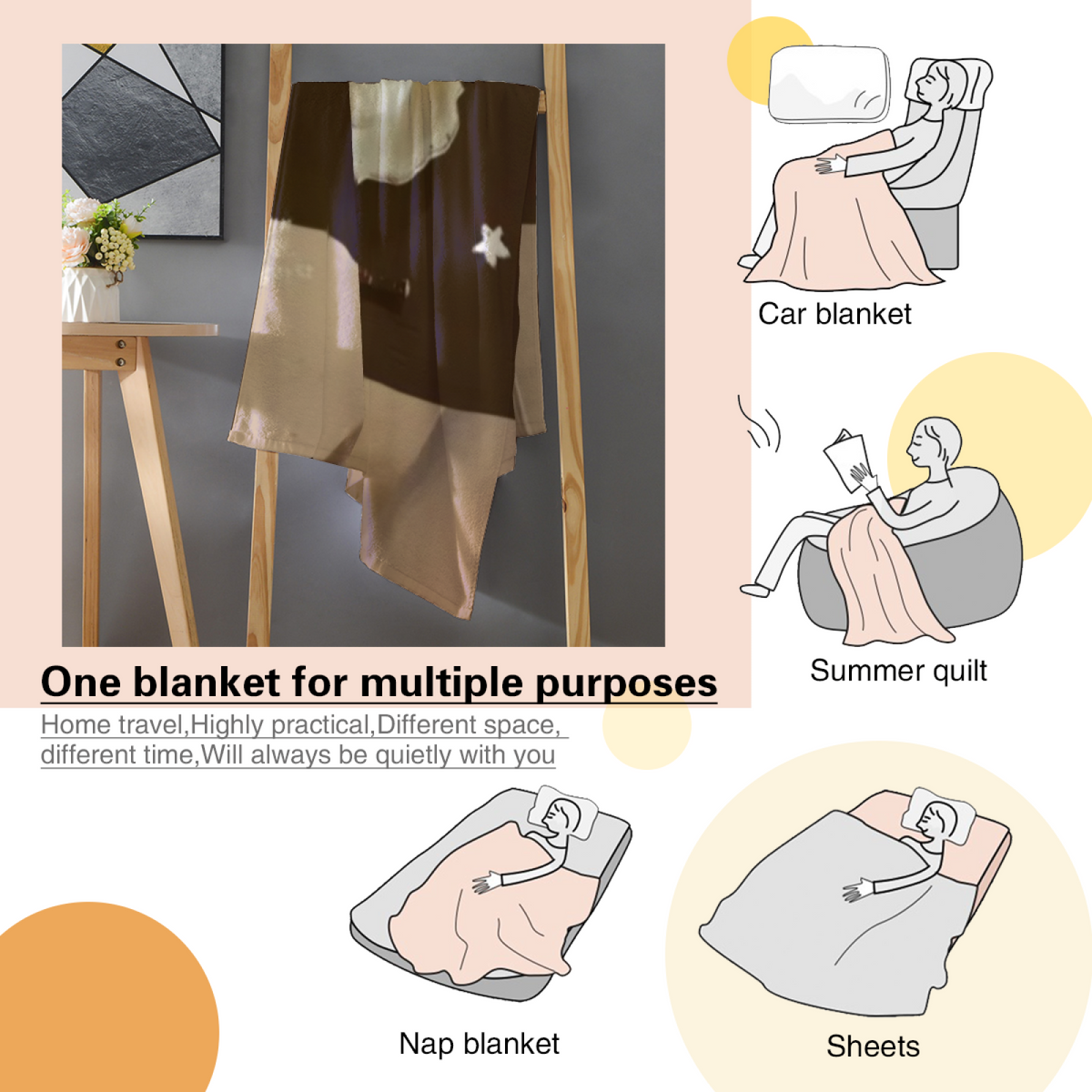 Enchanted Picnic Lightweight Flannel Throw in Dusty Lilac