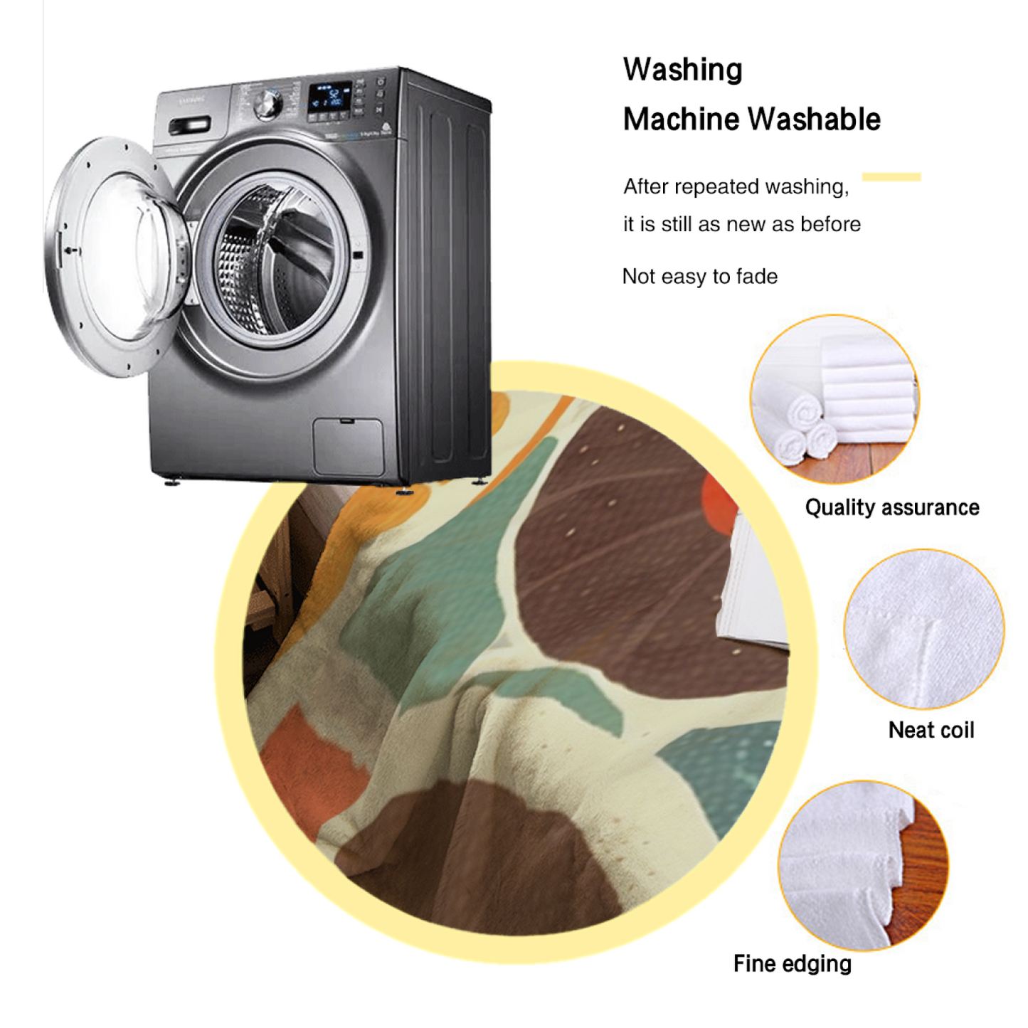 Cute Japanese Breakfast Flannel Throw Blanket ¨C Fried Egg Illustration