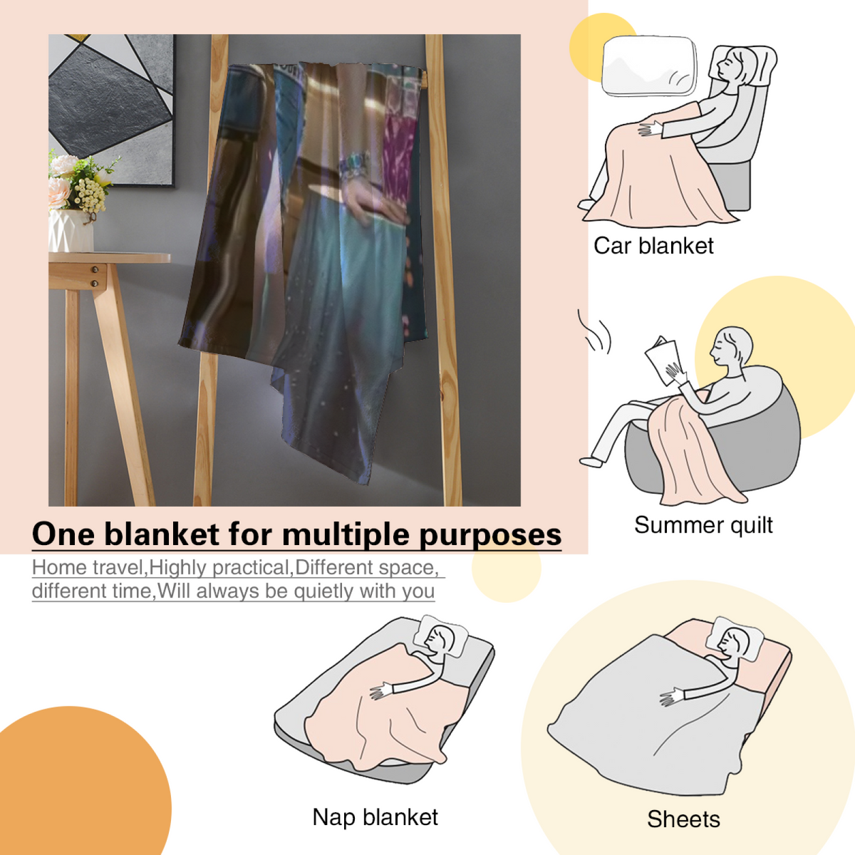 Harvest & Petal Playful Graphic All-Season Flannel Blanket