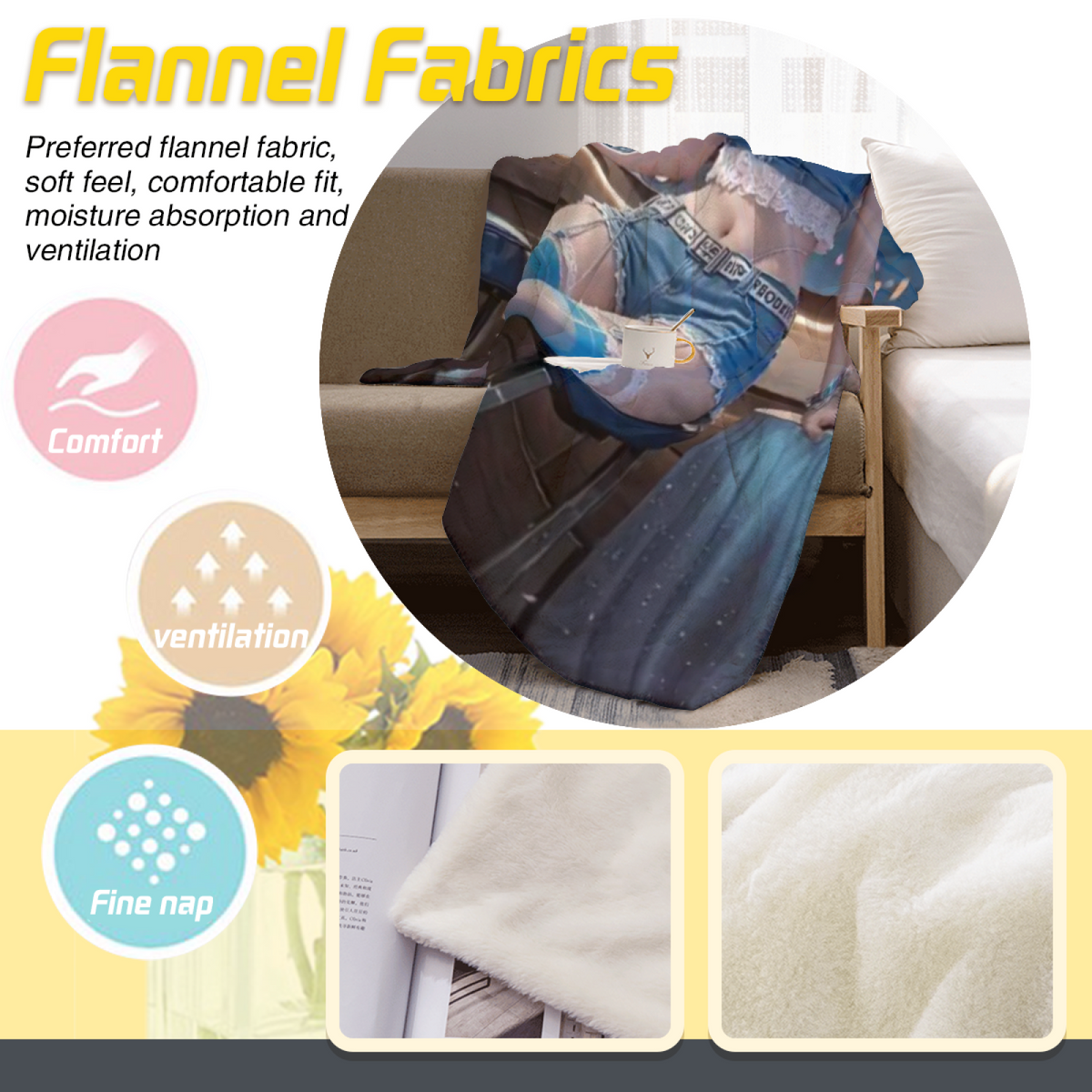 Harvest & Petal Playful Graphic All-Season Flannel Blanket