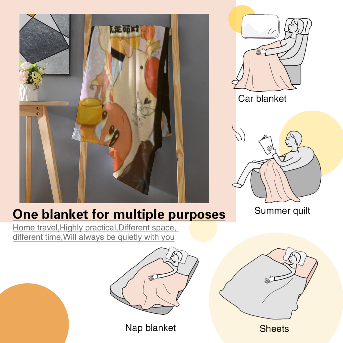Misty Flora Inspired Cozy Flannel Bed Blanket ¨C Earthy Neutral Palette