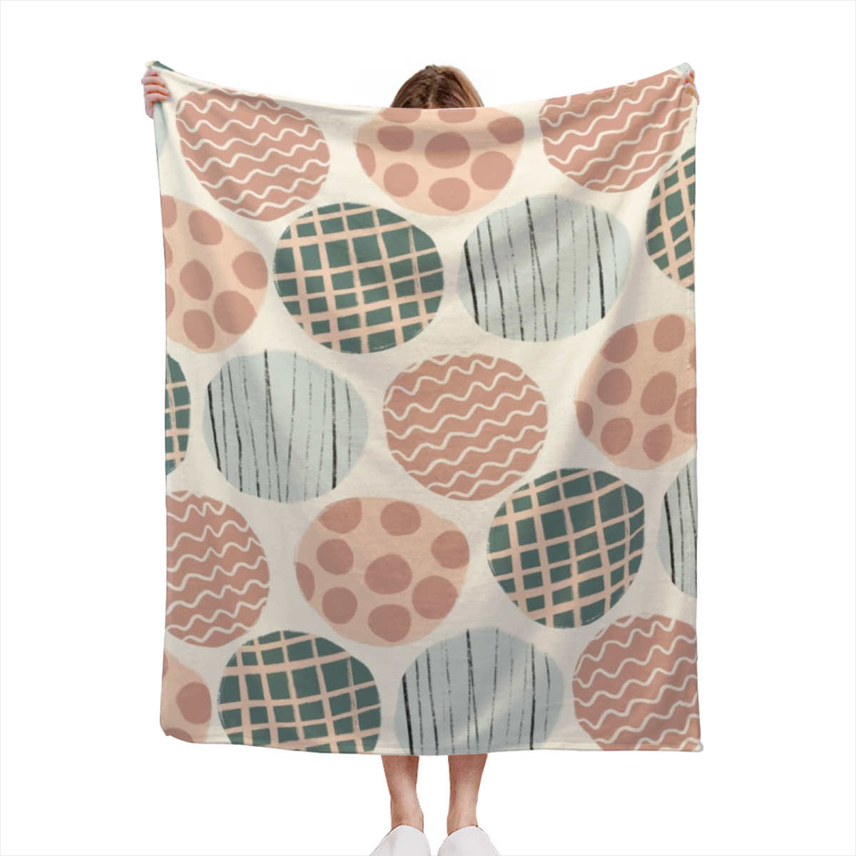 Earthy Neutral Electric Lagoon Lightweight Flannel Throw ¨C Contemporary Pattern